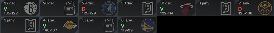 2 victoires en 3 matchs en janvier