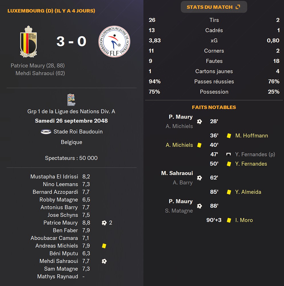 ligue nation matchs 1