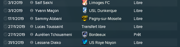 arrivées