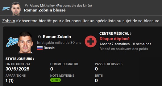 16.3 zobnin blessé