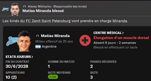 10.4 miranda blessé