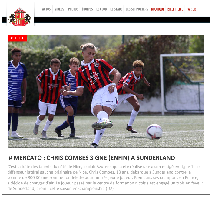 25 - SUNDERLAND - SITE OFFICIEL - CHRIS COMBES SIGNE ENFIN A SUNDERLAND