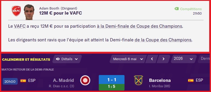 Saison 2025-206 - LDC - Demi Resultats