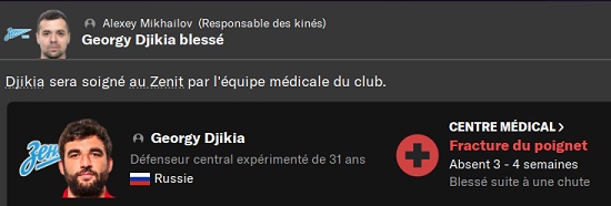 13.1 djikia blessé