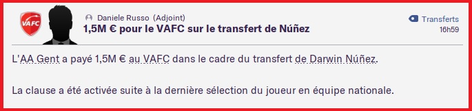Clause Sélections Activée - Darwin Nuñez