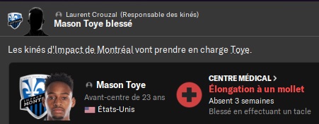 34.4 toye blessé