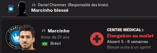 Blessure Marcinho