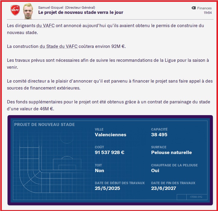 Nouveau Stade Approuvé