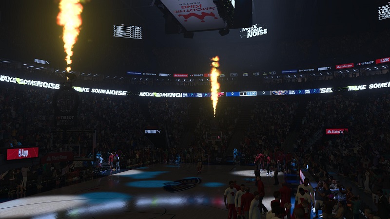 Le feu Ă la Smoothie King Arena