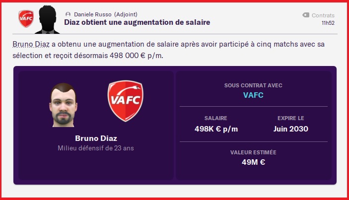 Novembre 2015 - Bruno Diaz - Augmentation Salaire Sélection