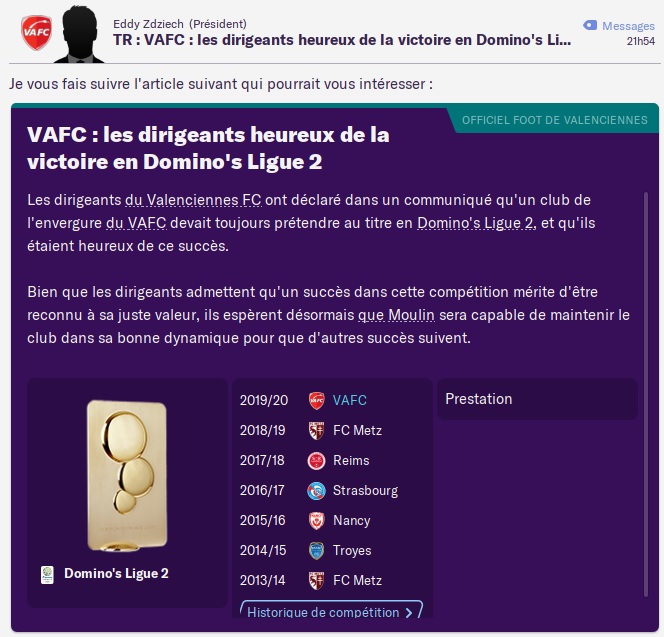 Fin de saison - Dirigeants