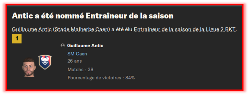 entraineur de la saison