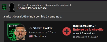 14.2 parker blessé