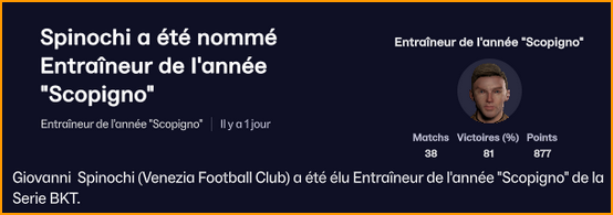 entraineur de l'année