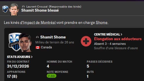 10.1 shome blessé