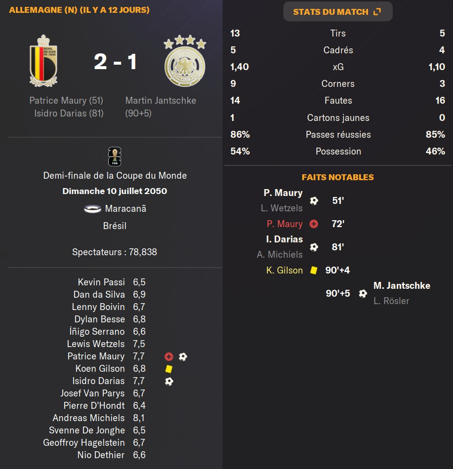 CDM demi finale